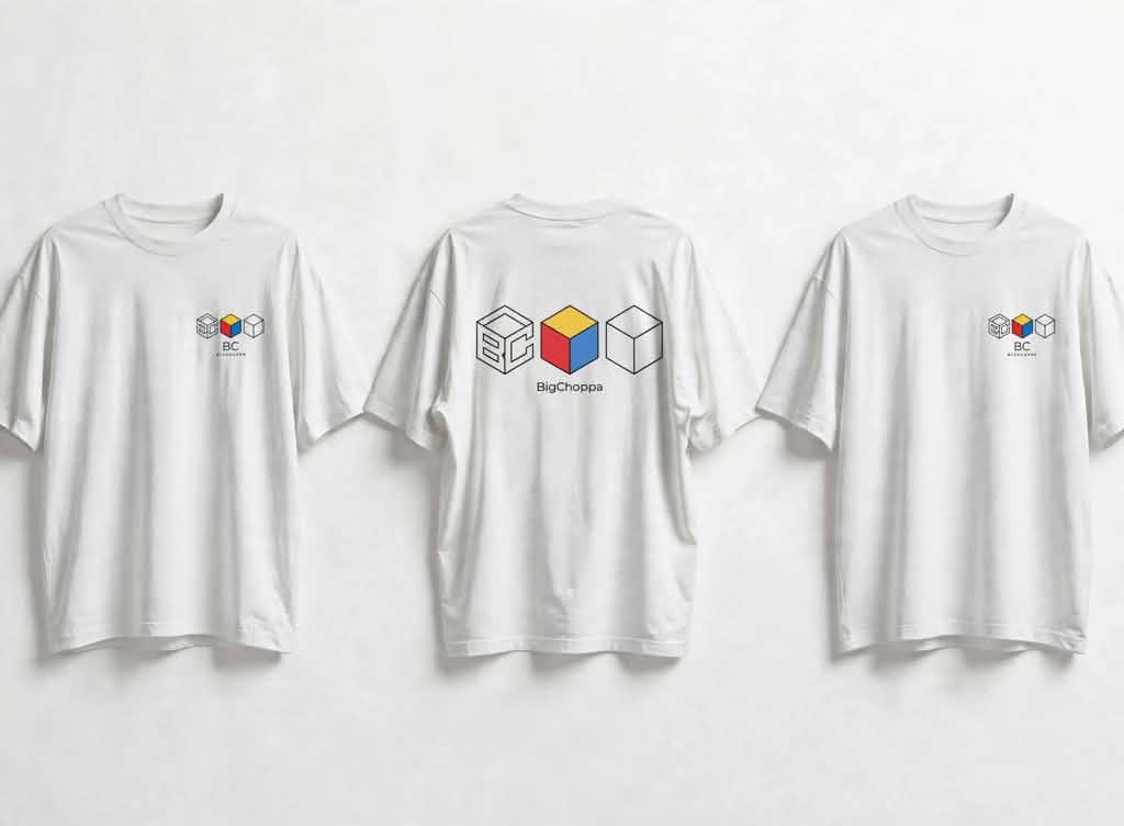 Back of the BigChoppa Cubes Tee with BC cube graphic
