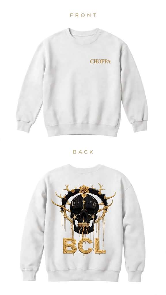 Choppa Sweatshirt, front and back