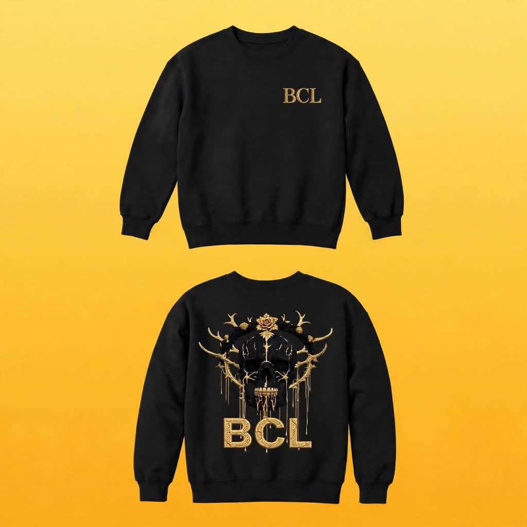 BCL Skull Sweater, front and back